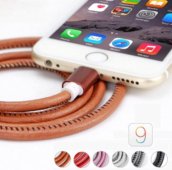 Imagine CABLU DATE DIN PIELE  PENTRU IPHONE 5SE/6/6S/6SPLUS