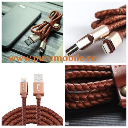 Imagine CABLU DATE DIN PIELE   MICRO USB PENTRU  Samsung S3/S4/S5/S6/S7