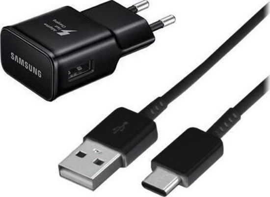 Imagine Original Wall Charger Samsung Galaxy Fast Charge (EP-TA20EBEUGWW) USB TYP-C   9V/2A S8/S8+/S9/S9+ BULK ,(NEGRU.ALB)