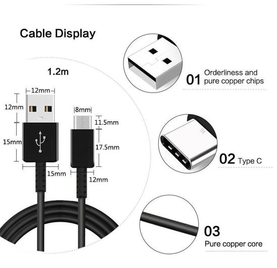 Imagine PACHET 11X CABLU DATE TYPE -C PENTRU GALAXY S10/S9/s8/Note9/8  10+1 GRATIS