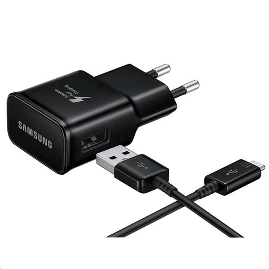 Imagine ORIGINAL SAMSUNG , FAST CHARGERS 9V/2A  +CABLU DATE  TYPE-C  GALAXY NOTE 8 /S8/S8+/S9/S9+/NOTE,9-NEGRU -BULK