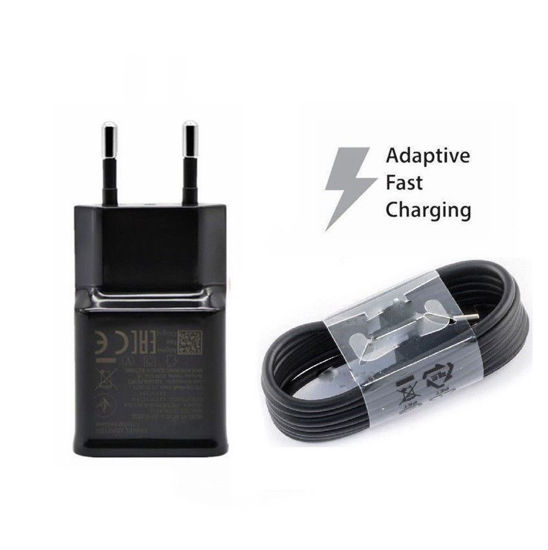 Imagine ORIGINAL SAMSUNG , FAST CHARGERS 9V/2A  +CABLU DATE  TYPE-C  GALAXY NOTE 8 /S8/S8+/S9/S9+/NOTE,9-NEGRU -BULK