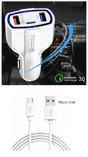 Imagine  FAST CAR  CHARGERS 12V/3.5A +Cablu date Micro usb  pentru galaxy s6.s7.note4