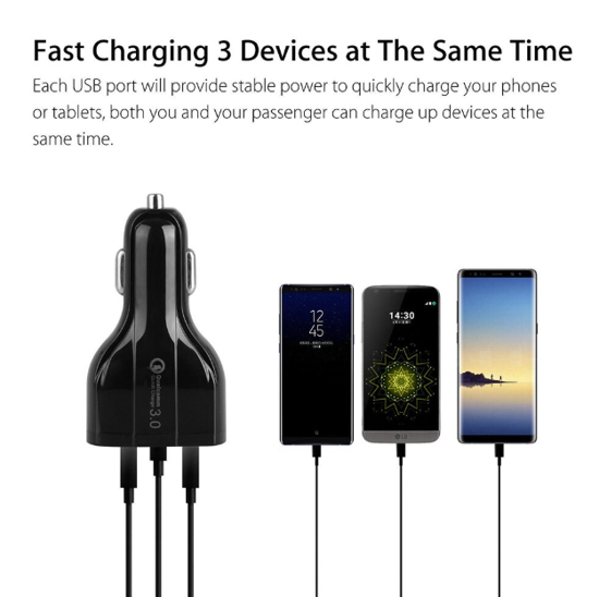 Imagine FAST CAR  CHARGERS 12V/3.5A +Cablu date TYPC s10,note10,s9,s8,note8,9