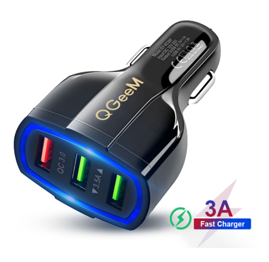 Imagine FAST CAR CHARGERS 12V/3.5A +Pentru  GALAXY S10,S8/S9  ALB/NEGRU