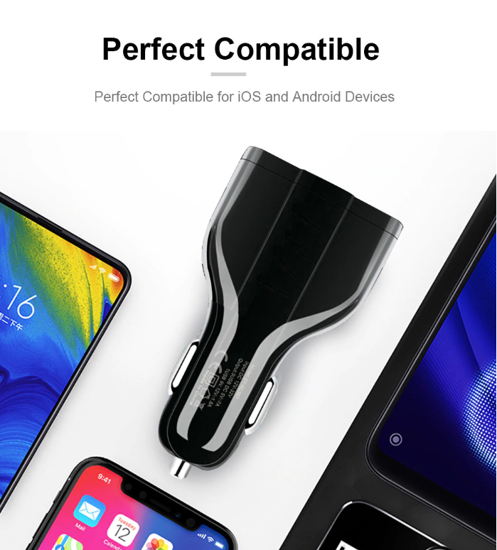 Imagine FAST CAR CHARGERS 12V/3.5A +Pentru  GALAXY S10,S8/S9  ALB/NEGRU