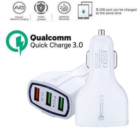 Imagine FAST CAR CHARGERS 12V/3.5A +Pentru  GALAXY S10,S8/S9  ALB/NEGRU