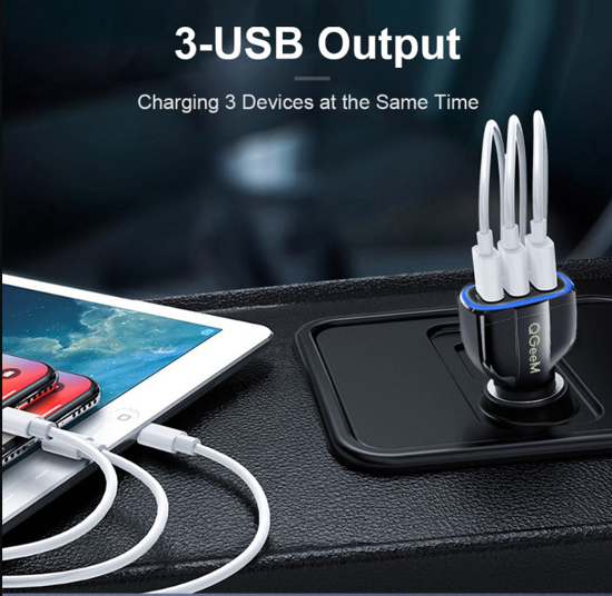 Imagine FAST CAR CHARGERS 12V/3.5A +Pentru  GALAXY S10,S8/S9  ALB/NEGRU