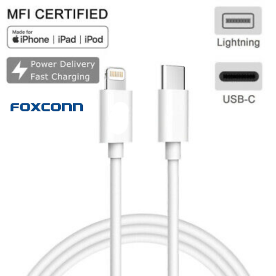 Imagine Cablu Date Usb C to Ligthning  FOXCONN  pentru iphone 11pro/max +Car Fast Charger 12vBulk