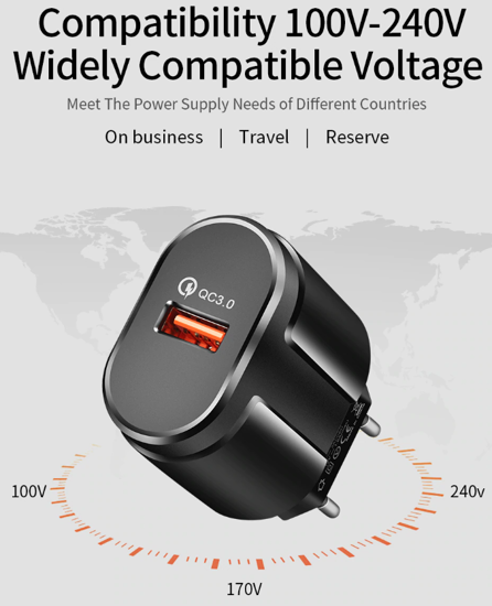 Imagine ADAPTOR  USB FAST CHARGER 3.0  18W