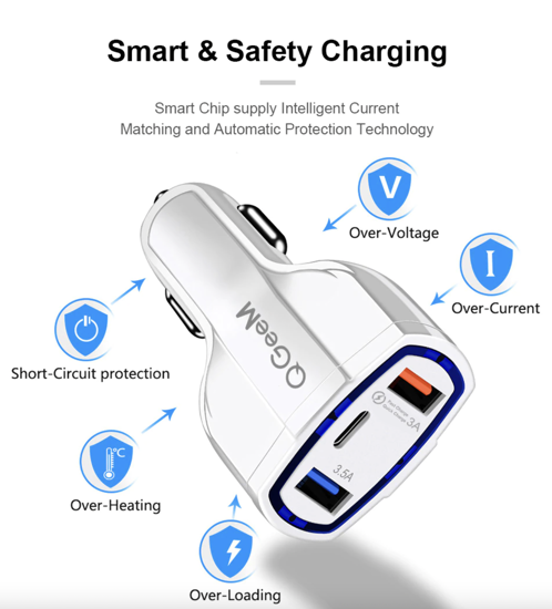 Imagine Incarcator auto ,3USB - 7A/35w