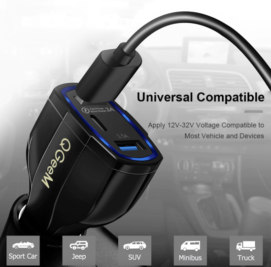 Imagine Incarcator auto ,3USB - 7A/35w