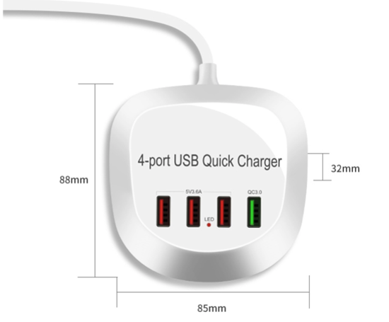 Imagine Incarcator Retea Fast Charge 4port Usb ,40W