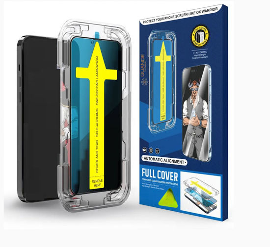 Imagine Folii sticla compatibil cu iPhone 14 Pro , QUANDE, instalare usoara si rapida cu dispozitiv de potrivire automata cu Easy Install Kit