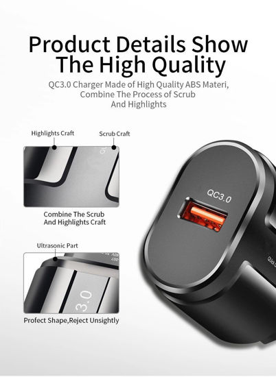 Imagine Set Incarcator Priza 18w 3.0 fast charging , cablu date USB-C/A