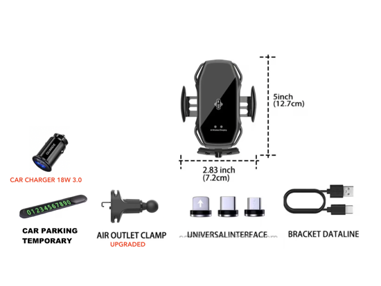 Imagine Set 3 Buc, Incarcator Auto Suport Fast Wireless Chargers 15W, Automatic Sensor, Universal, Samsung, IPhone, Xiaomi,Huawei,Oppo