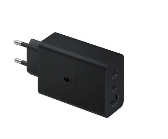 Imagine Incarcator retea 65 W trio Super Fast Charge 1x USB-C 65W 1x USB-C 25W 1x USB-A 15W, compatibil cu Samsung, Huawei, Xiaomi, Oppo, Bulk