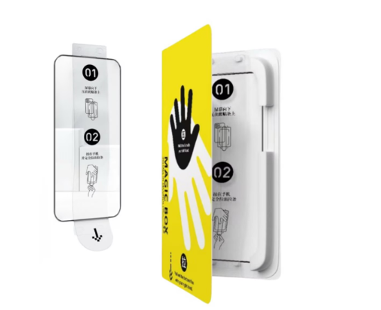 Imagine Kit Folii sticla compatibil cu Galaxy s25 ultra, huse silicon negru, instalare usoara si rapida cu dispozitiv de potrivire automata in 3 sec cu Easy Install Kit