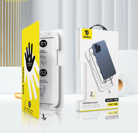 Imagine Kit Folii sticla compatibil cu iPhone 16e, huse silicon negru, instalare usoara si rapida cu dispozitiv de potrivire automata in 3 sec cu Easy Install Kit