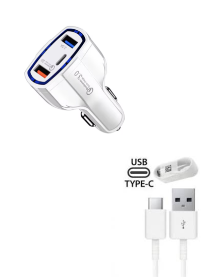 Imagine FAST CAR  CHARGERS 12V/3.5A +Cablu date typ C  pentru galaxy s6.s7.note4