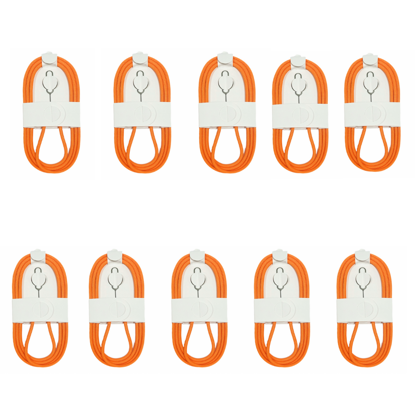 Imagine Set 10 buc Cablu date USB-C-C 60W, 1M, orange woven, Compatibil cu iPhone17, 17 pro max, ORANGE, Bulk