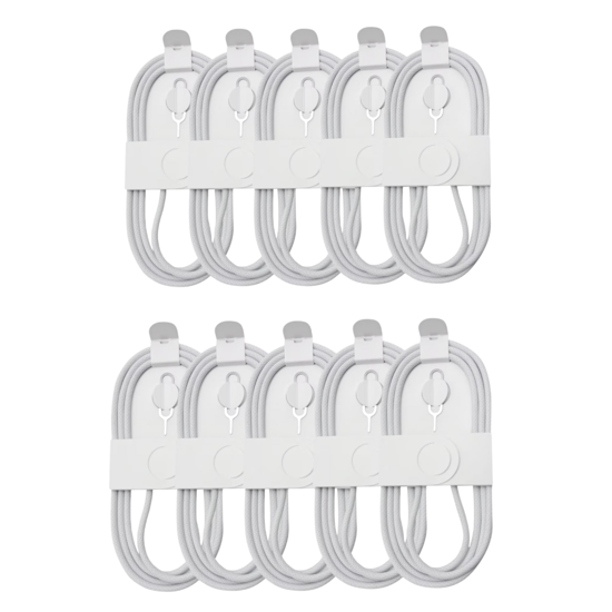 Imagine Set 10 buc Cablu date USB-C-C 60W, 1M, woven, Compatibil cu iPhone17, 17 /16 pro max, ALB, Bulk