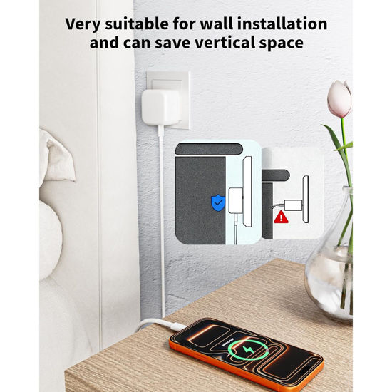 Imagine Adaptor de alimentare dinamic de 40W cu putere maxima de 60W, QUANDES® compatibil cu iPhone 17 Pro Max/17 Pro/17/16/16 /15 Pro Max/ Pad Pro/Air