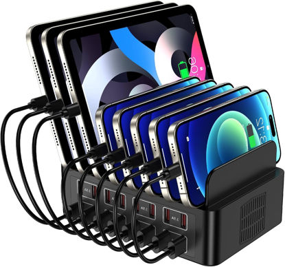 Imagine Statie de incarcare rapida 150W/35A, QUANDES, organizator de incarcatoare multiple cu 16 porturi USB, 8 USB-C / 8USB-A, compatibil cu telefon mobil, iPad, tableta Android