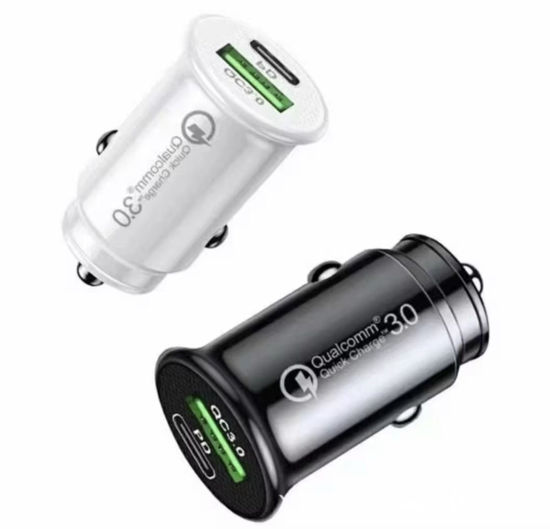 Imagine Set 2 buc Incarcator bricheta auto cu incarcare super rapida PD20W/QC3.0, porturi duble, incarcare super rapida,alb, negru